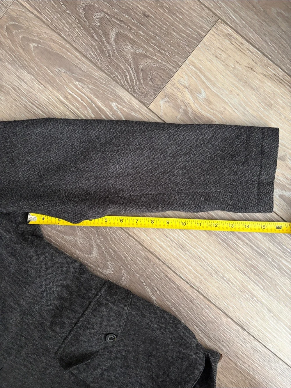 Massimo Dutti Gray Wool-Blend Field Jacket with Suede Trim